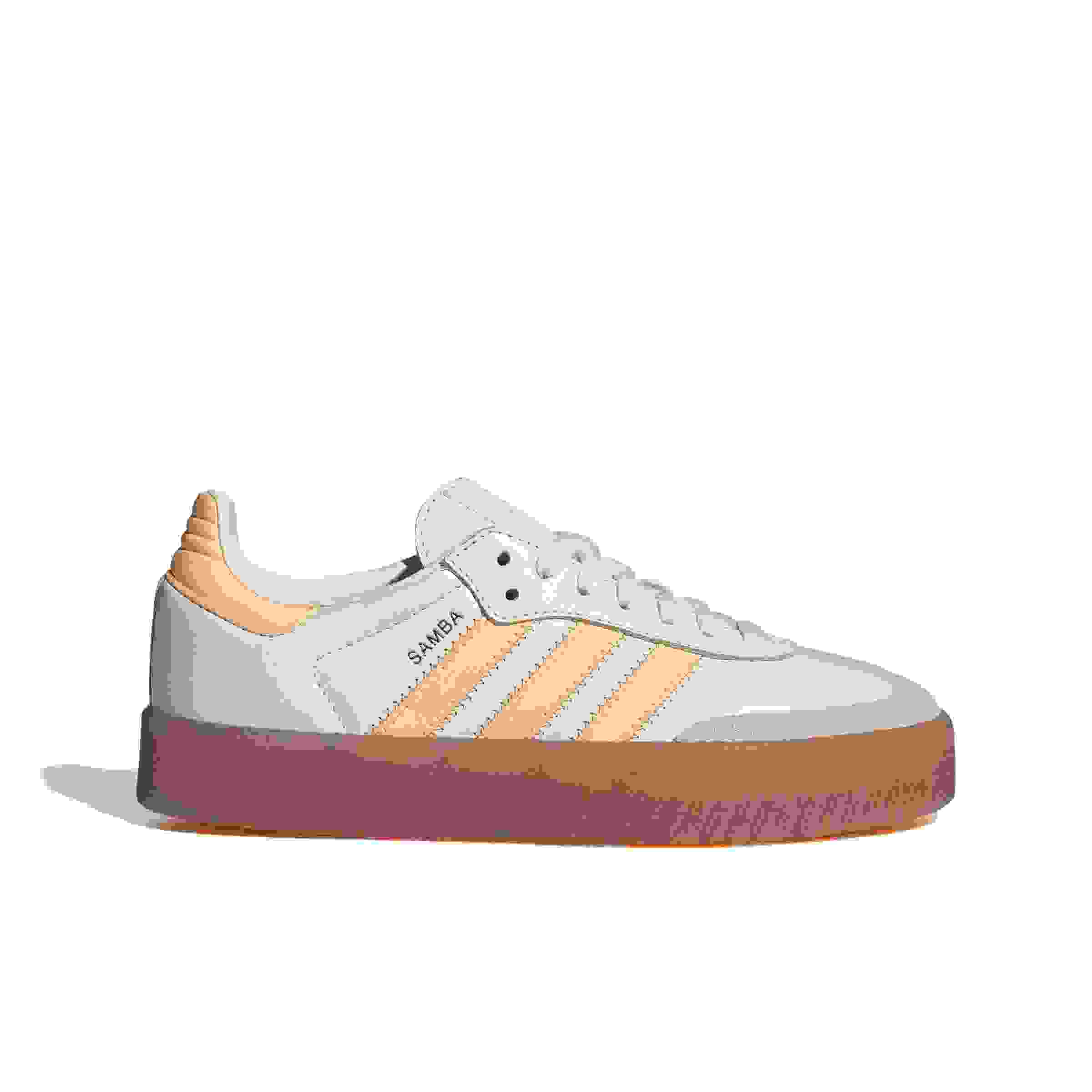 adidas Originals Sambae Grade School Girls' "Ftwr White/Acid Orange/Gold Metallic" Shoe